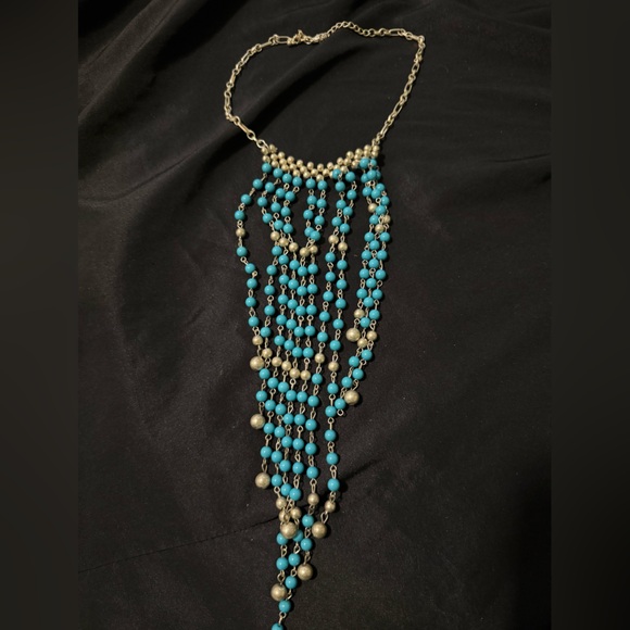 Jewelry - Turquoise and gold adjustable necklace
